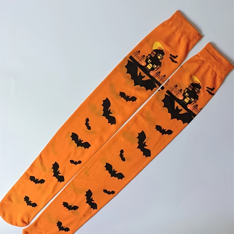 Bat Print Thigh High Socks, Halloween Funny Over The Knee Socks, Women's  Stockings & Hosiery - Temu