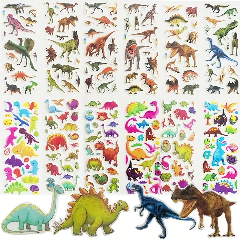 Adorable 3d Dinosaur Series Stickers Perfect For Notebooks - Temu