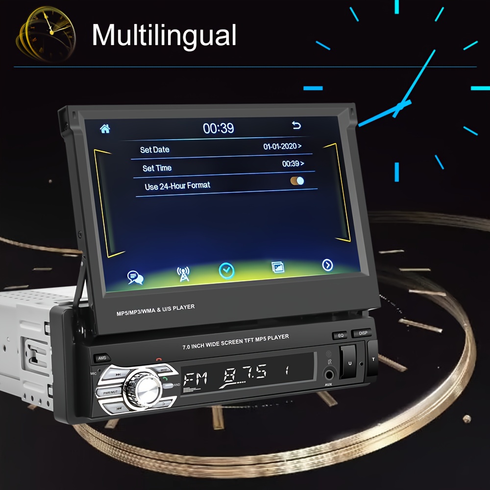 Car Stereo Single Din Android Auto Manual Flip Touchscreen - Temu