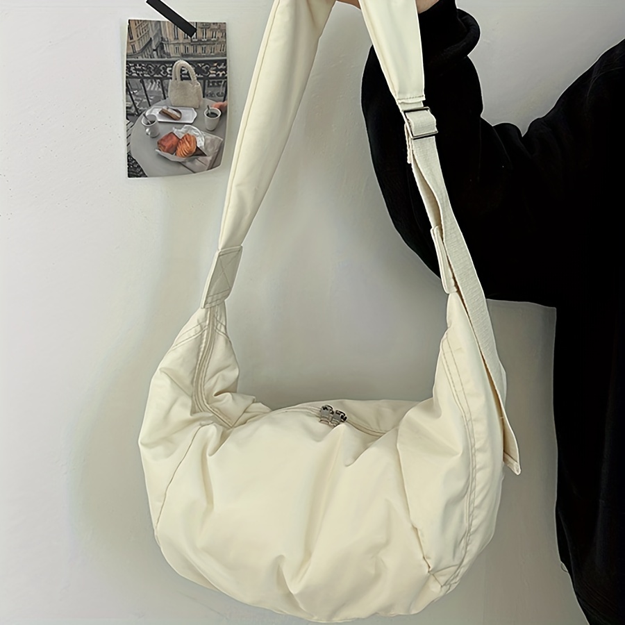 

Simple Ruched Crossbody Bag, Large Capacity Dumpling Bag, Sports Gym Travel Shoulder Bag