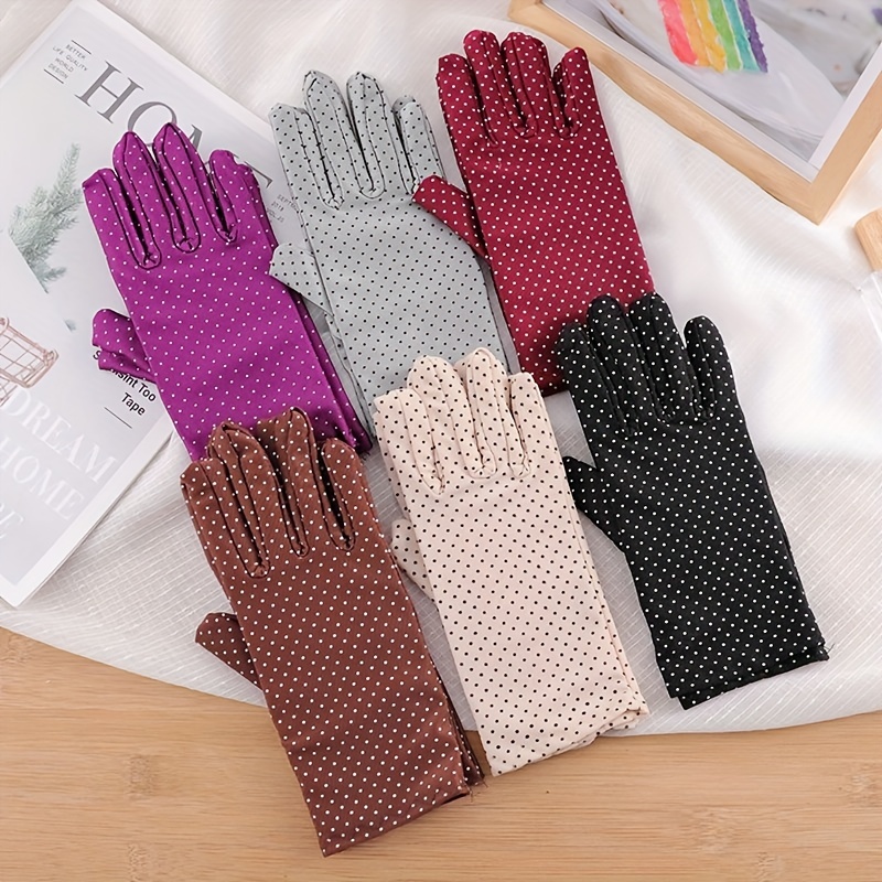 Sun Protection Gloves Women Retro Style Elastic Gloves - Temu