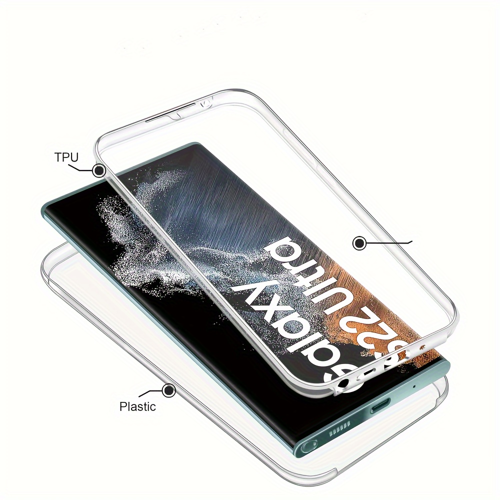 360 Full Body Double Side Plastic Silicone Cases For * Galaxy S23 Ultra S21  FE S22 Plus S22 Ultra Dual Layer Phone Cover