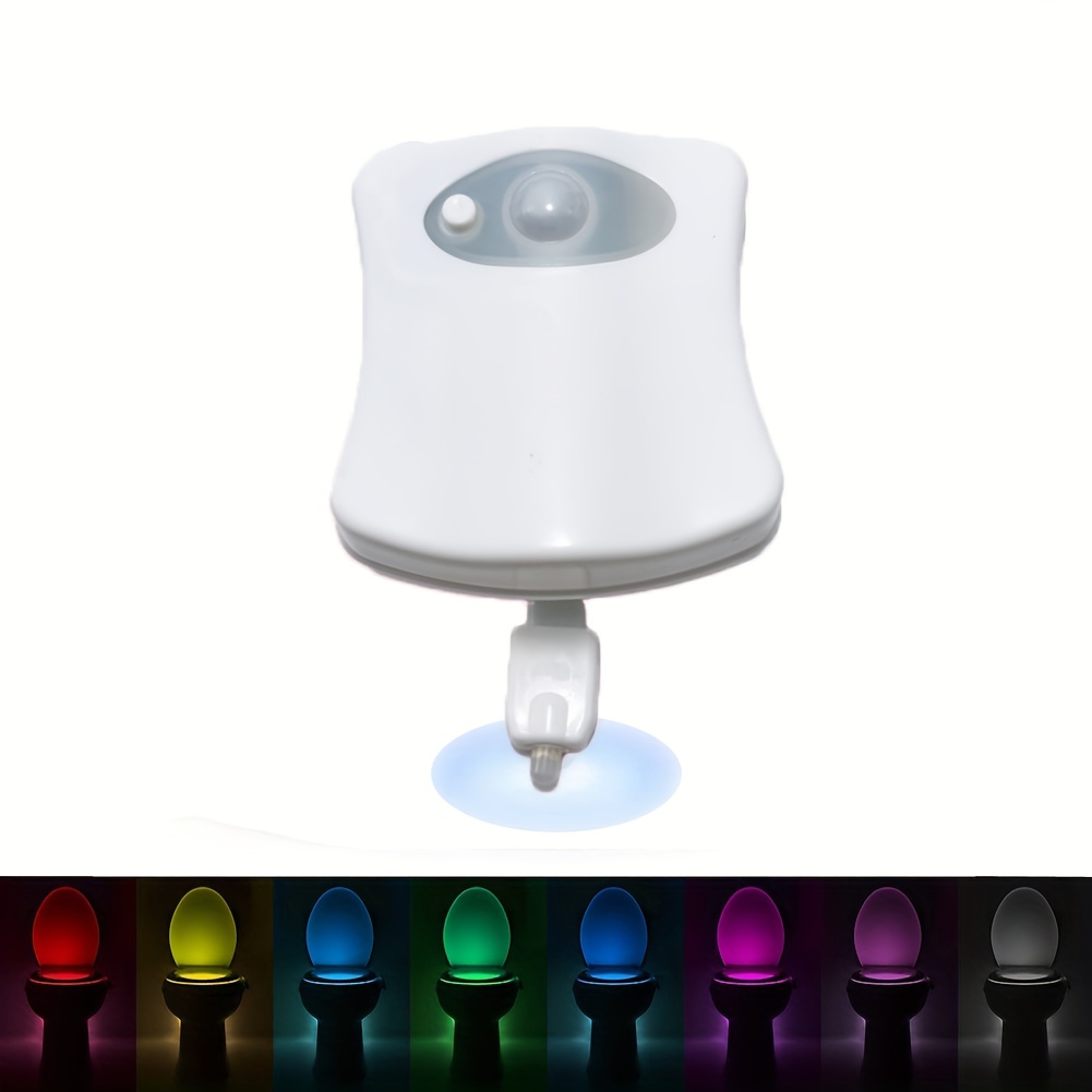 1pc Toilet Night Light, Motion Sensor Activated LED Light, 8/16 Change  Colour Bathroom Night Light, Suit For Toilet Seat