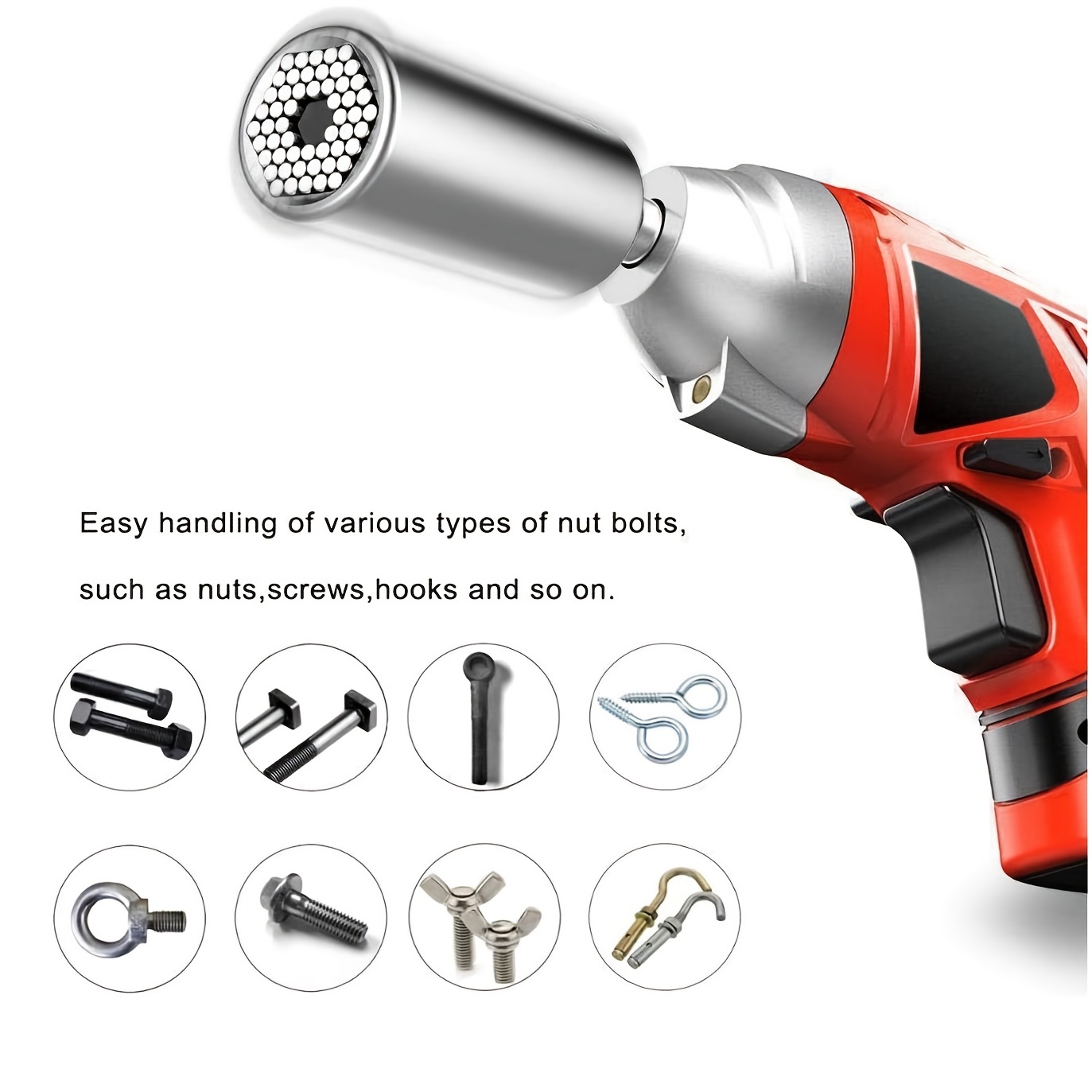Stocking Stuffers Super Universal Socket - Tools Gifts for Men Women Grip  Socket with Power Drill Adapter Cool Gadgets for Men Car Guy Birthday Gift