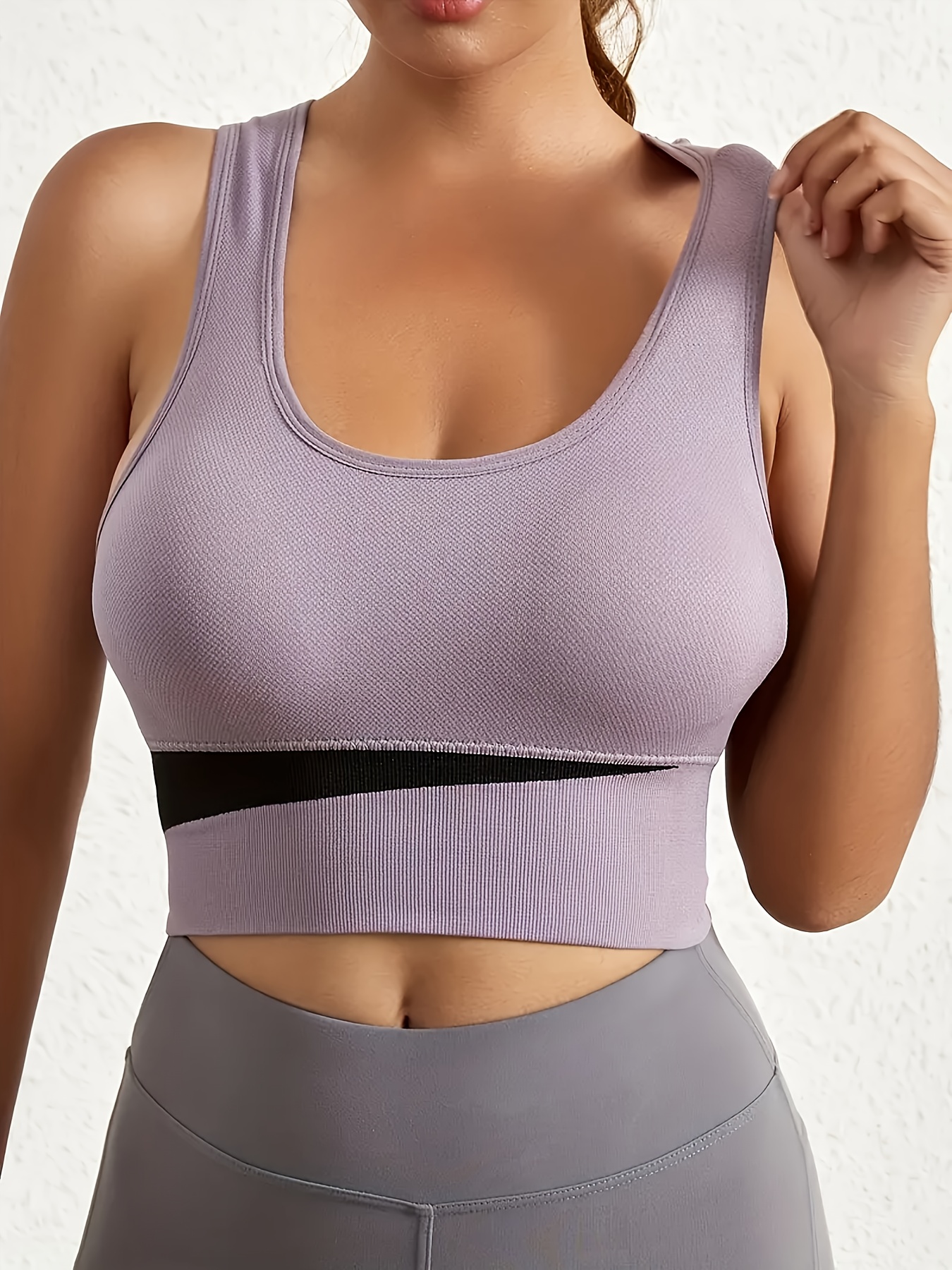 4pcs Color Block Racerback Sports Bra, Quick-drying Comfortable And  Breathable Sports Fitness Yoga Bra, Women's Activewear