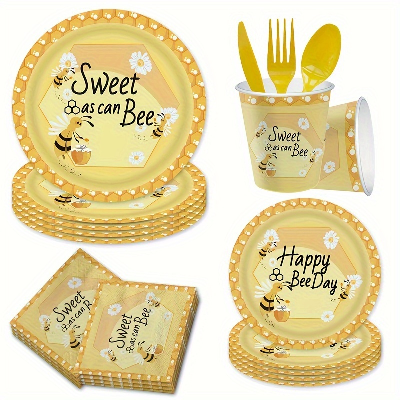 Bee Cupcake Toppers & Wrappers Serves 16 Guests | Cup Cake Liners for Kids  Birthday, Baby Shower, and any Bumble Bee Sugar Themed Party Decorations