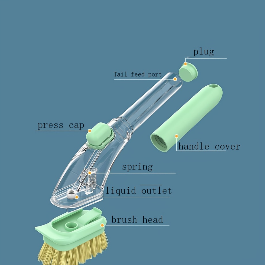 Multifunctional Pressing Cleaning Brush 2 in 1 Soap Dispensing Dish Scrub