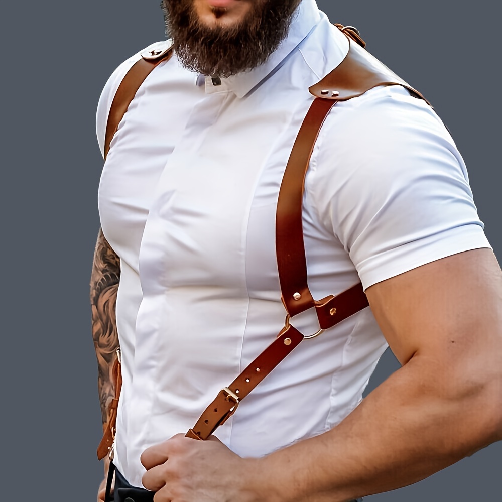 1pc Vintage Suspenders For Men Wedding Party Tuxedo 1 38inch Wide Y Back 6  Pu Leather Trimmed Button End Adjustable Elastic Suspenders Braces Gifts  For Men Dad Husband