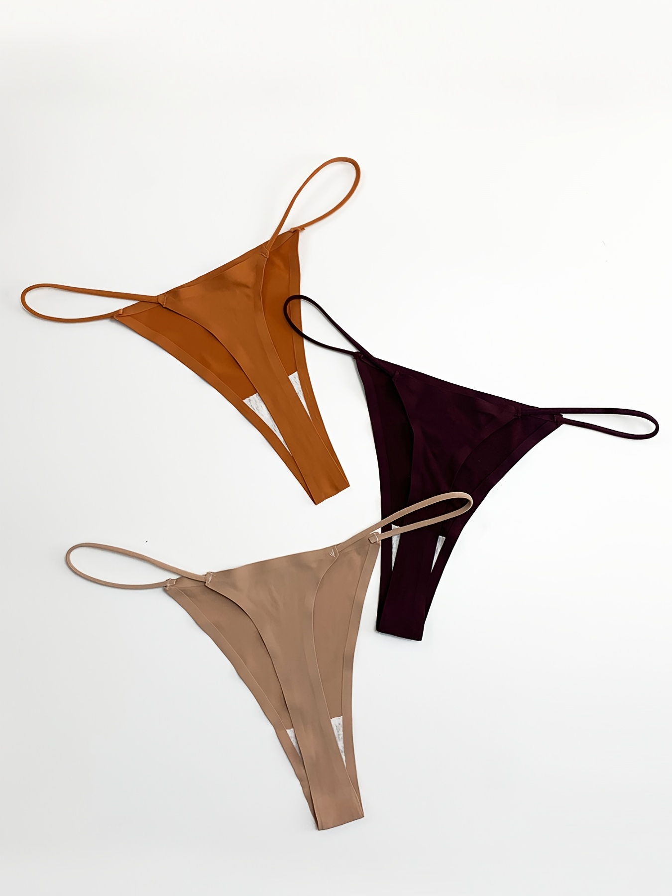 Sexy Seamless Thong Panties Solid Transparent Medium Stretch - Temu Mexico