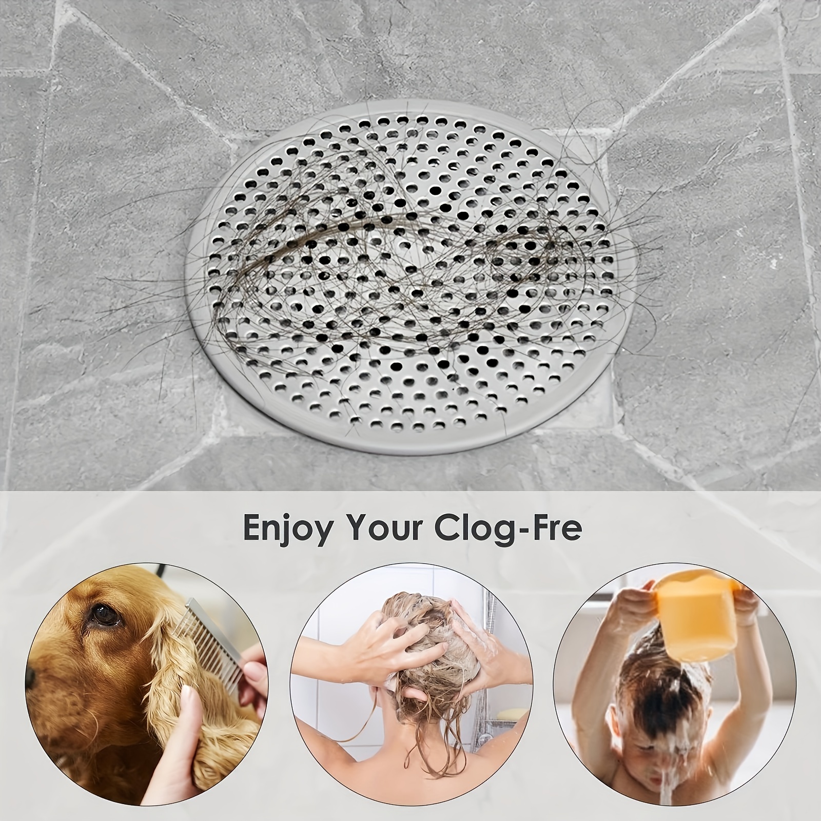 Square Shower Drain, Stainless Steel Floor Drain Cover, Shower Drain Hair  Catcher, Anti-clog Shower Drain Protector, Multifunction Drain Cover Filter  For Home Bathroom, Home Essentials, Bathroom Accessories - Temu