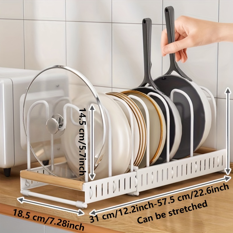 Support de casserole pour tiroir, support de couvercle extensible pour  casseroles avec