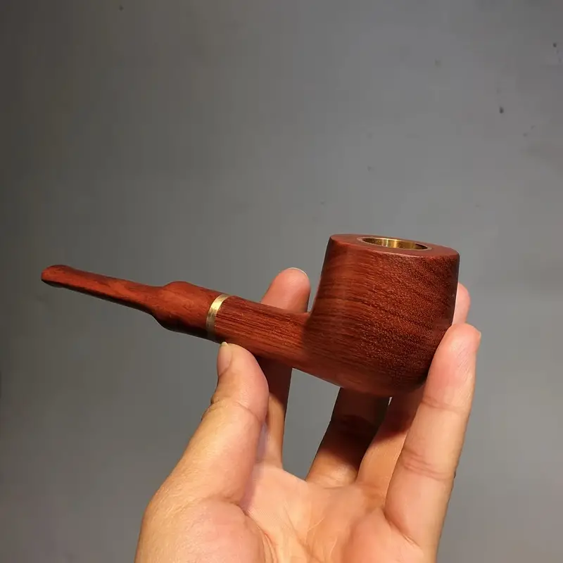 1pc small leaf sandalwood straight rod tobacco pipe boys and girls domineering tobacco pipe traditional tobacco pot pipe cigarette high end filter clean lung permanent pull rod new style tobacco pot details 3