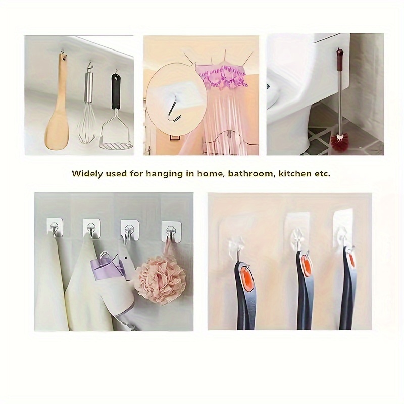 10/20Pcs Small Wall Hooks Seamless Self Adhesive Sticky Hooks Kitchen  Bathroom Nail-Free Nano Hanger Sucker Hanging Buckle Hooks