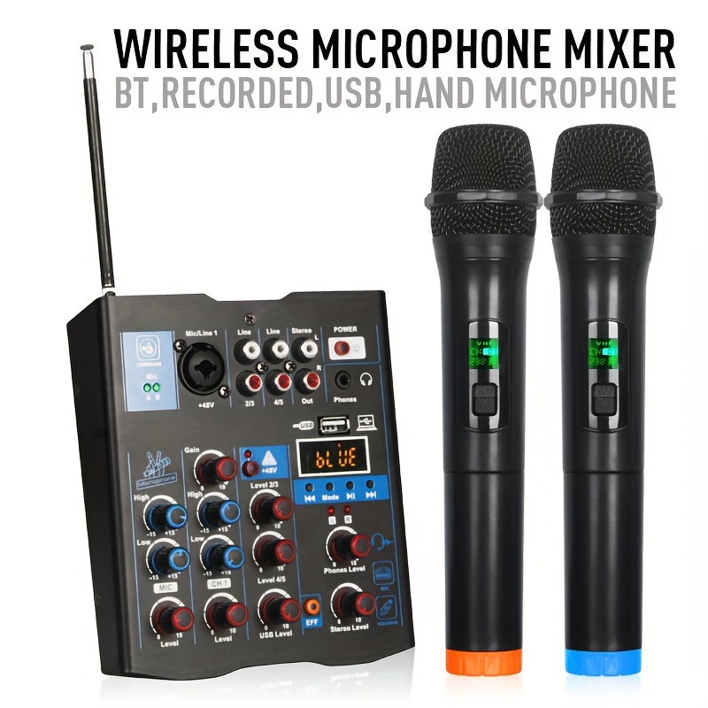 Acheter Microphone professionnel sans fil UHF, 2 pièces, haute fidélité,  réduction du bruit, avec récepteur, pour soirée karaoké, spectacle en  direct