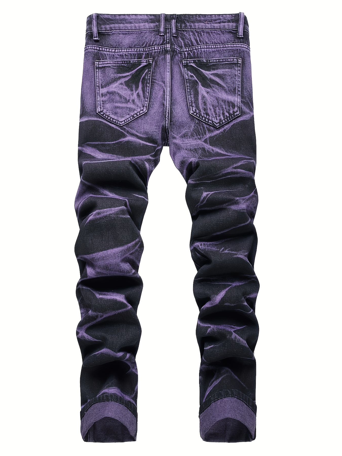 Purple Brand Men's Grey Wrinkled Effect Ripped Jeans - Fashionable  Streetwear Denim Pants