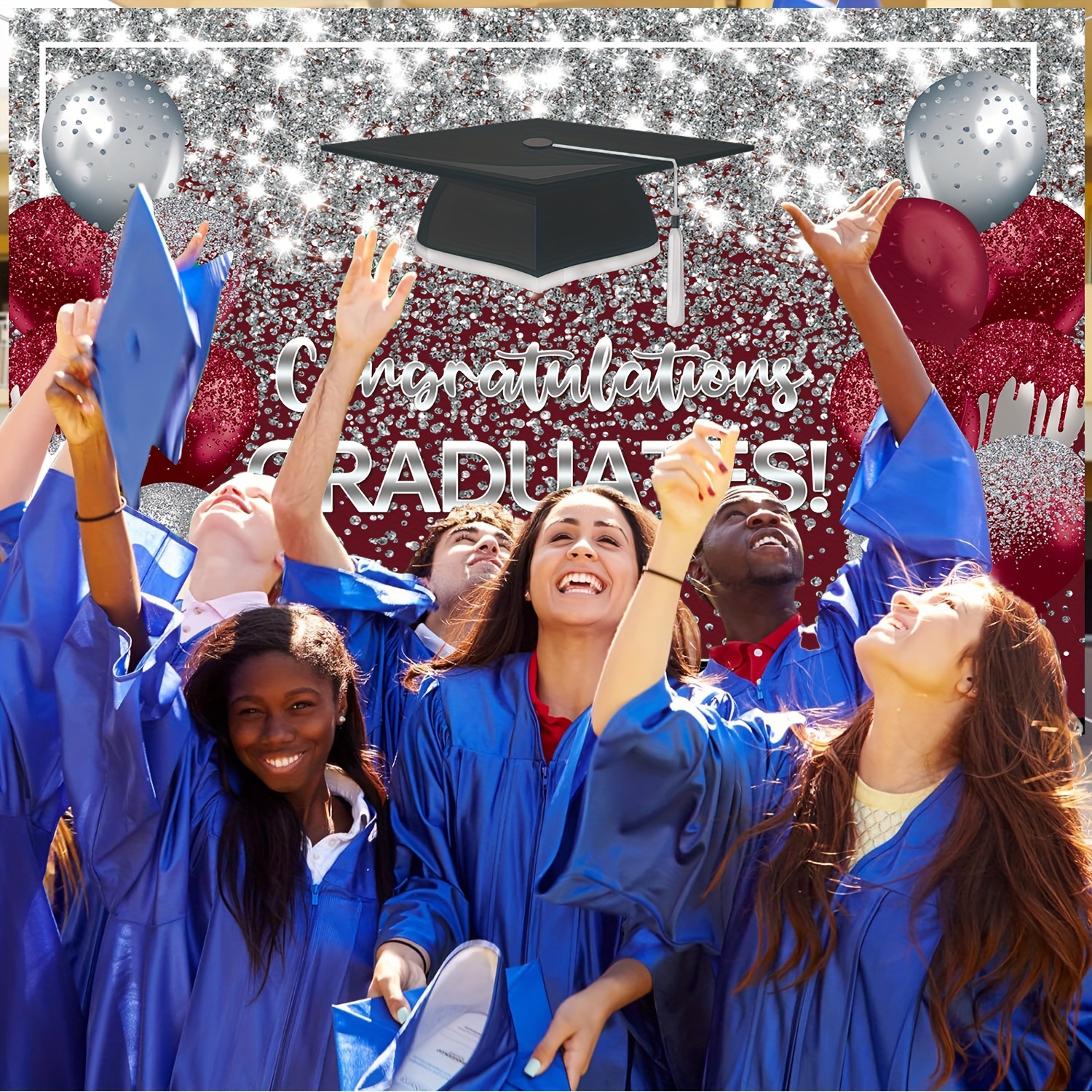 fondo de gorro de graduación rojo