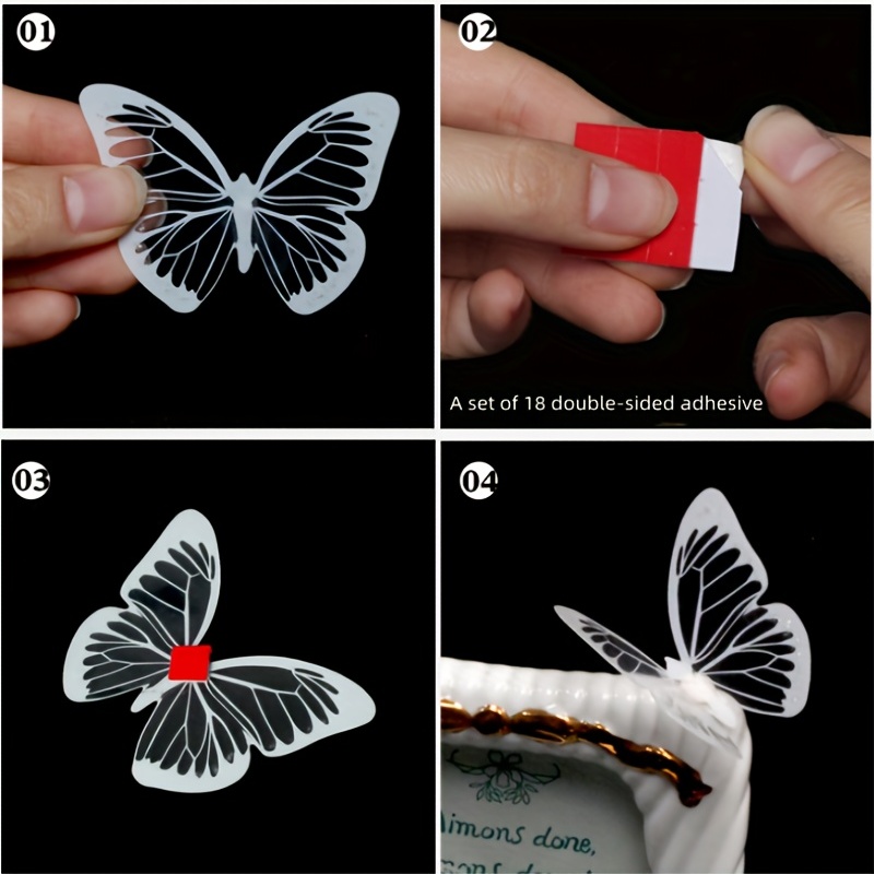 Pvc Three dimensional Simulation Black And White Butterfly - Temu Australia