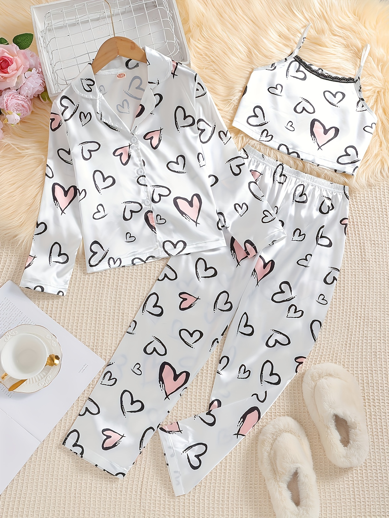 Conjunto de pijamas para mujer, Tops de manga larga a cuadros con pantalones,  traje para estar en casa, ropa de dormir con botones delanteros, ropa de  dormir para Otoño e Invierno 