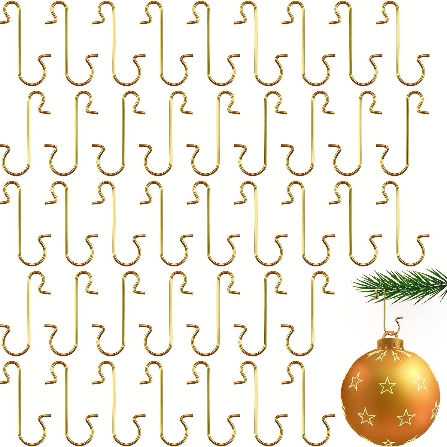 50/10Pcs Christmas Ornament Hooks Metal S-Shaped Hanger Hooks