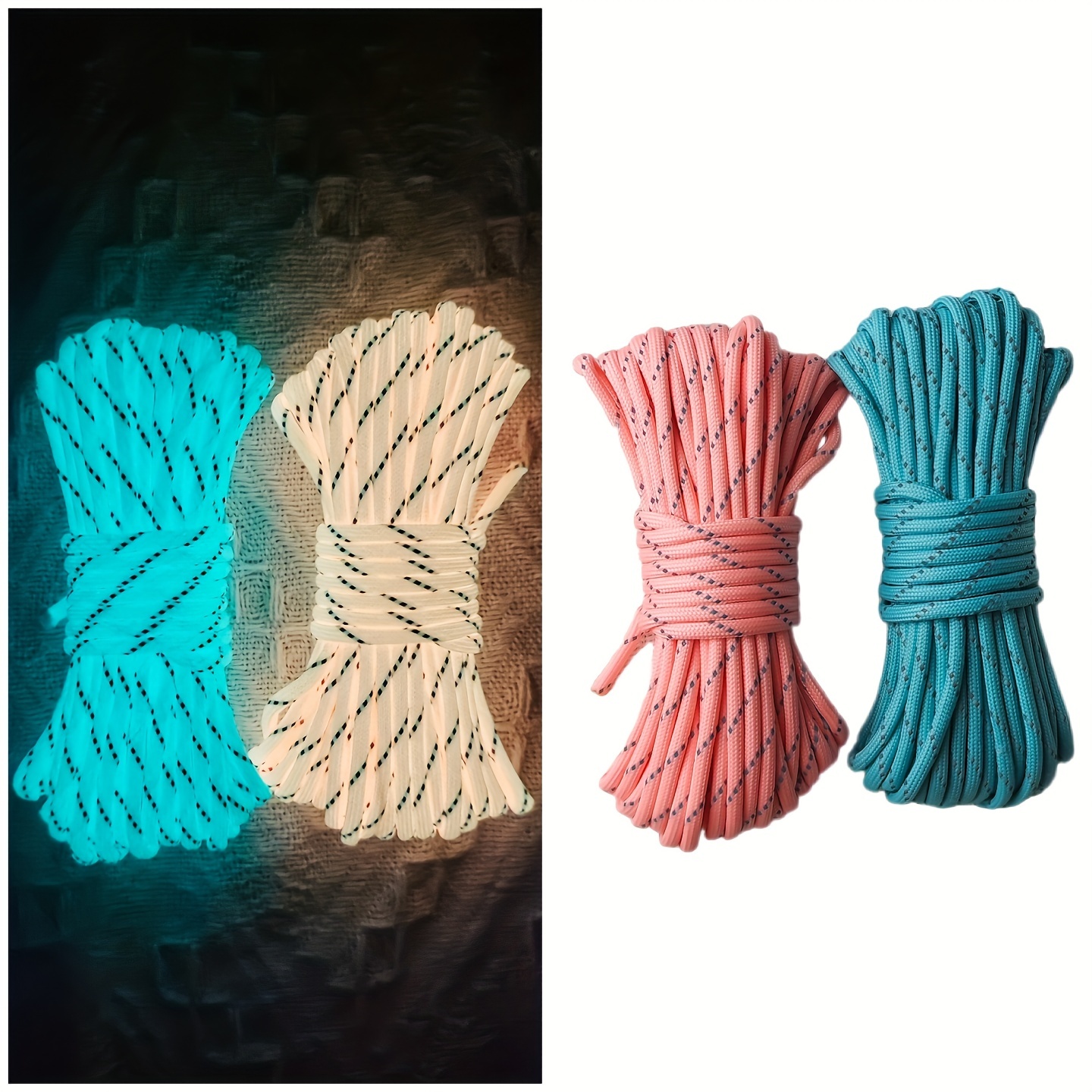 Thick Luminous Reflective Thin Paracord Rope Multi color - Temu