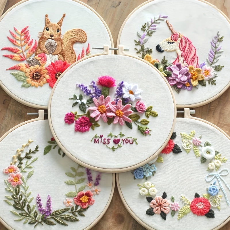 16 Pcs Water Soluble Embroidery Patterns Stabilizers, Stick and Stitch  Embroidery Transfers Paper Tear Away Embroidery Stabilizer with Wildflower