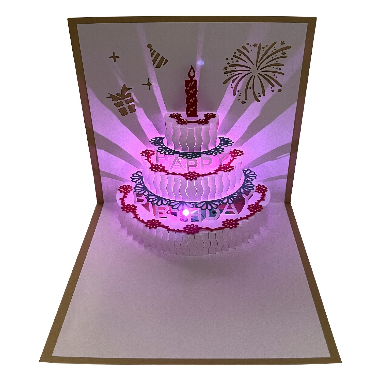 Carte d'anniversaire musicale, cartes d'anniversaire musicales avec lumière  et musique,carte d'anniversaire pop-up 3D, bougie à lumière LED et jeu de  cartes de vœux pour homme ou femme : : Fournitures de bureau