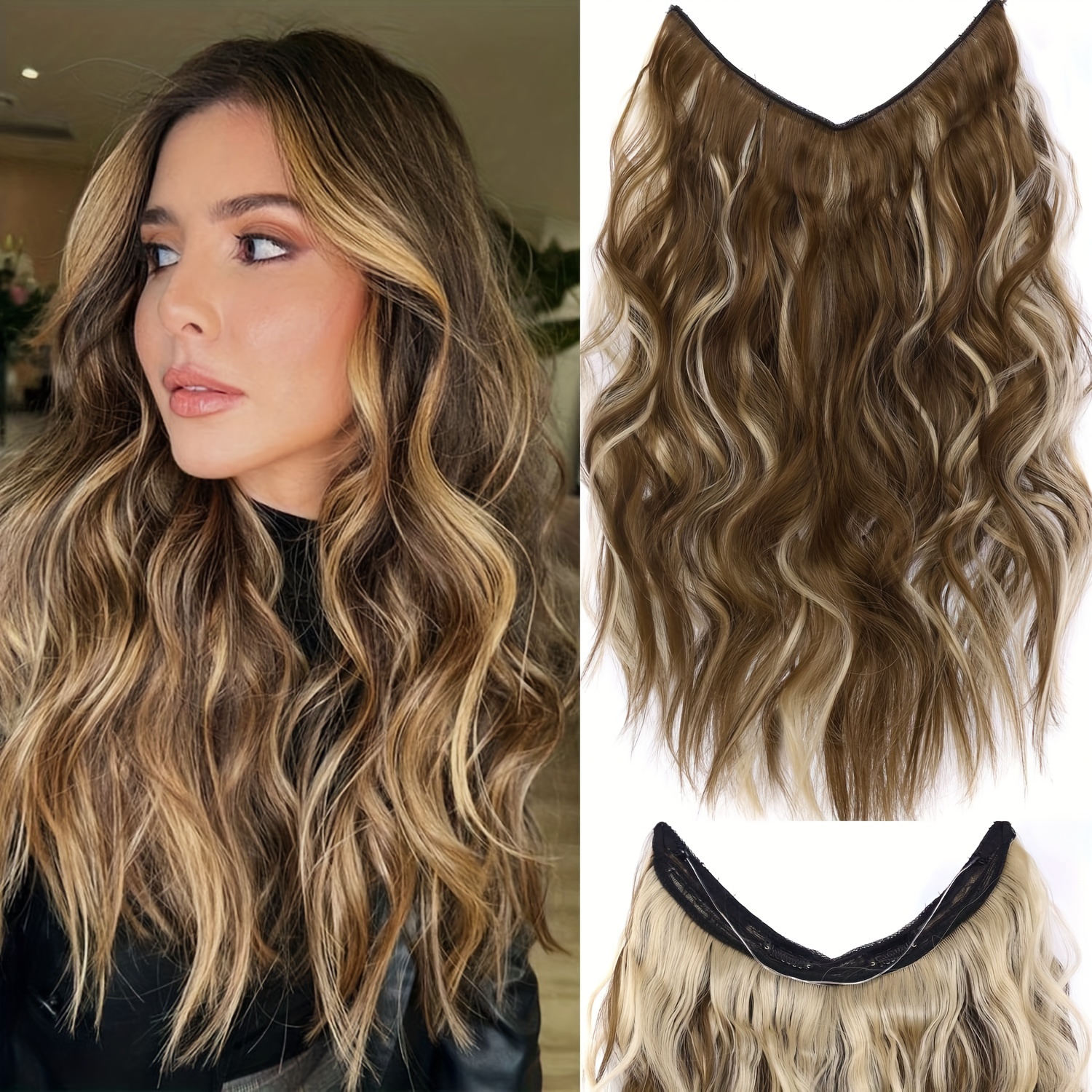 Halo Hair Extensions Invisible Wire Hair Extensions With - Temu Canada