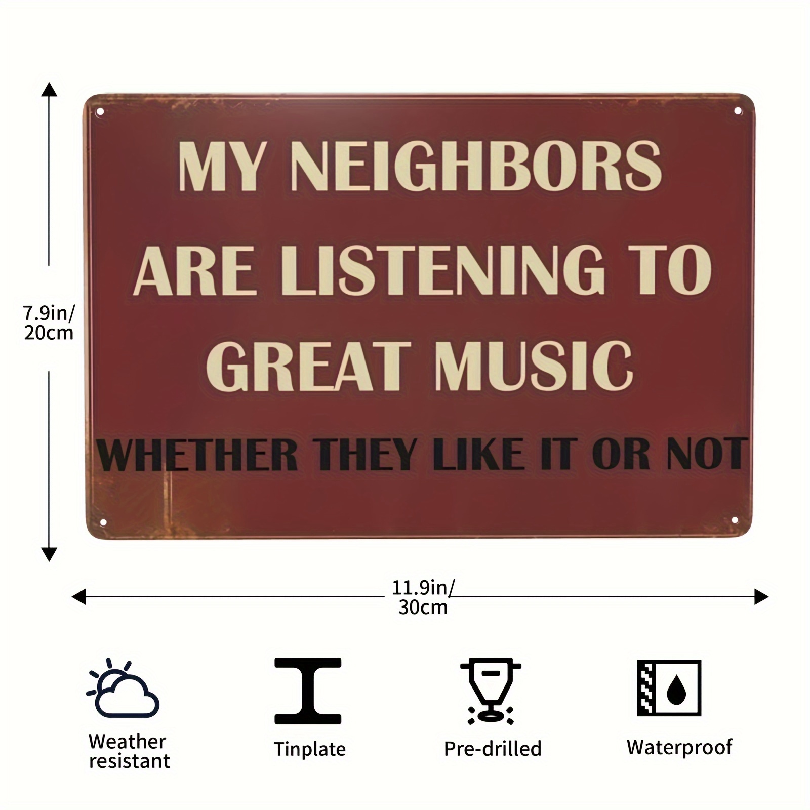 Funny Sarcastic Metal Signs for Garage, Man Cave Home Bar Sign Music Decor  Gifts Wall Decor Music Lovers Gifts for Men - 12x8 Inches