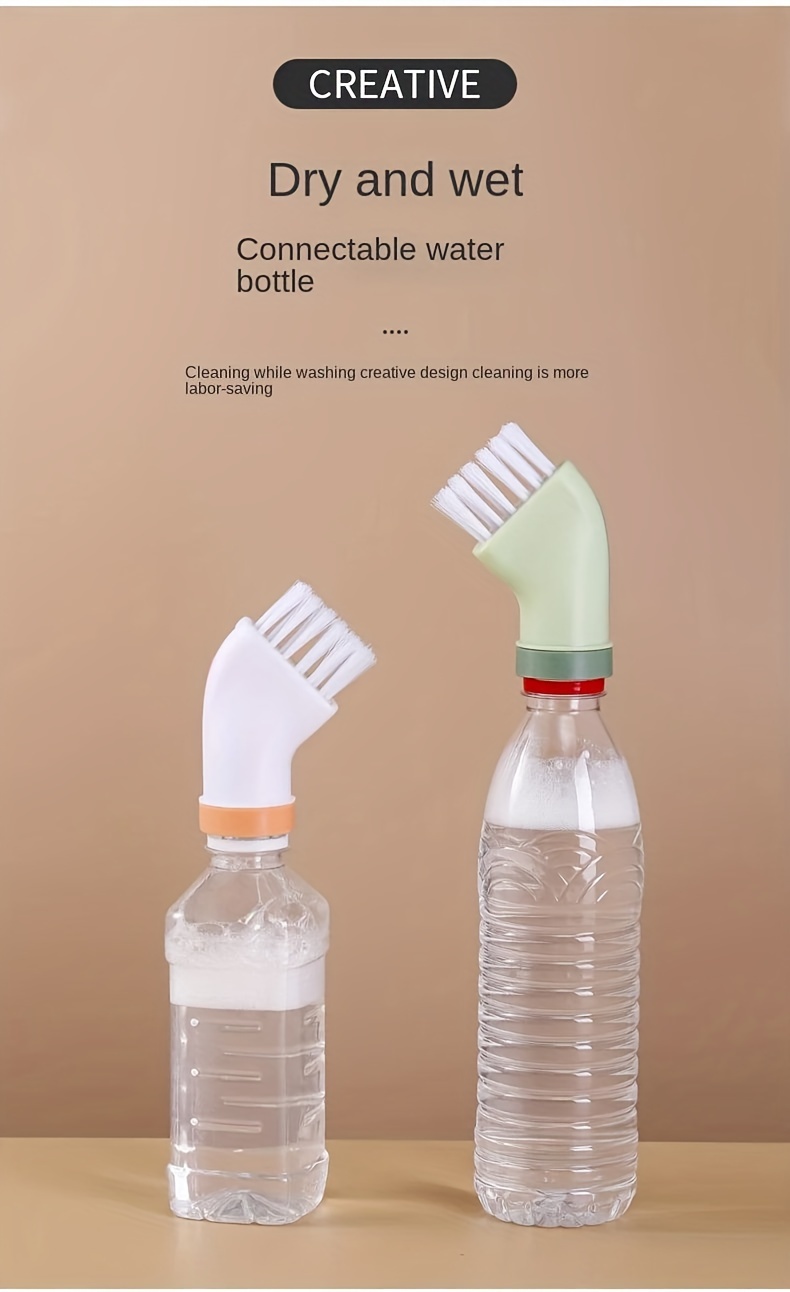 Creative Multi-use Cleaning Brush Can Be Connected To Mineral Water Bottle  Dry-wet Dual-use Cleaning Brush Household Brush - Temu