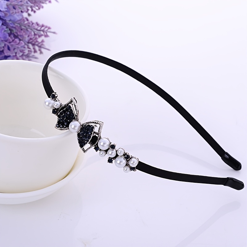 Boho Velvet Crystal Vintage Headband Rhinestone Bow Hair Accessories