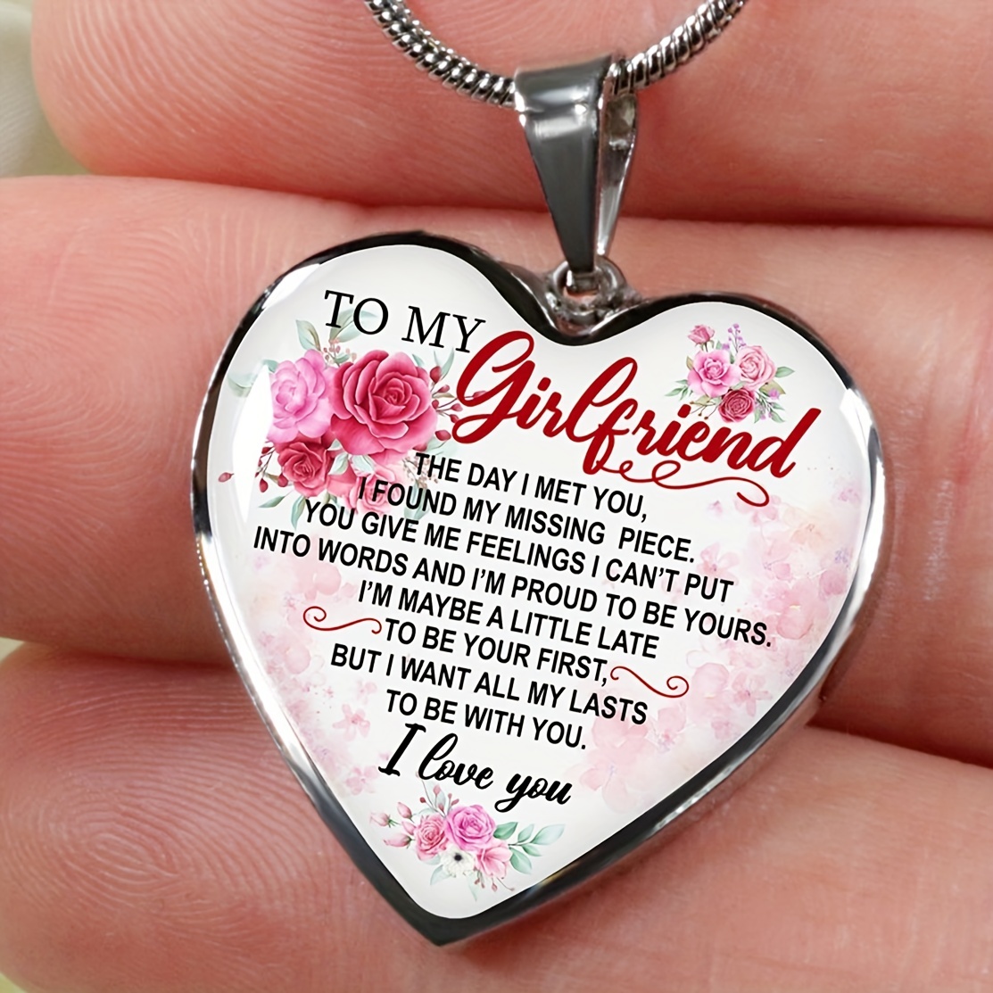 I Love my Girlfriend. Valentine Gift Locket Necklace