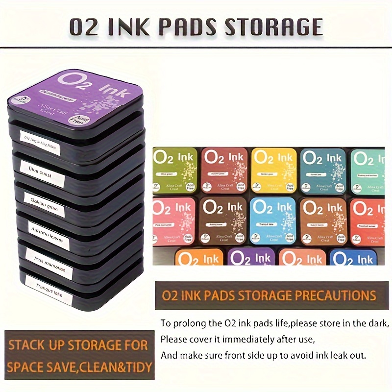 O2 Ink Pad With 1 Bottle Refill Ink Stamping Tools Water - Temu