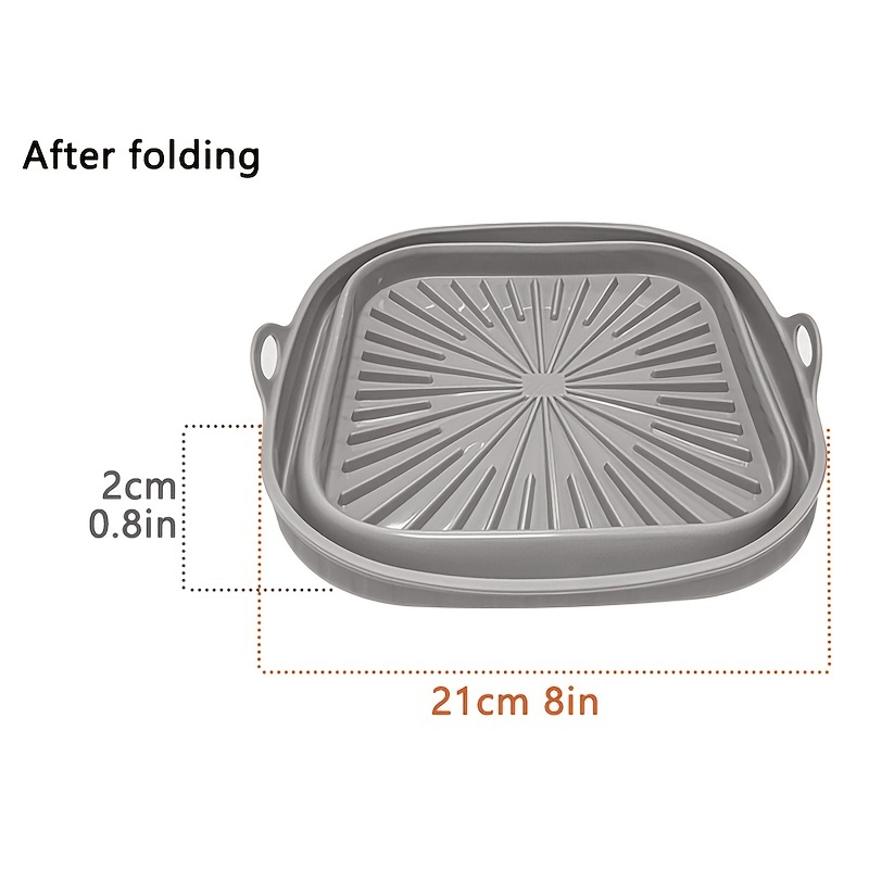 Silicone Air Fryer Tray Square Shaped Foldable Air Fryers Oven Baking Tray  High Temperature Resistant Multi-purpose Kitchen Tool - AliExpress