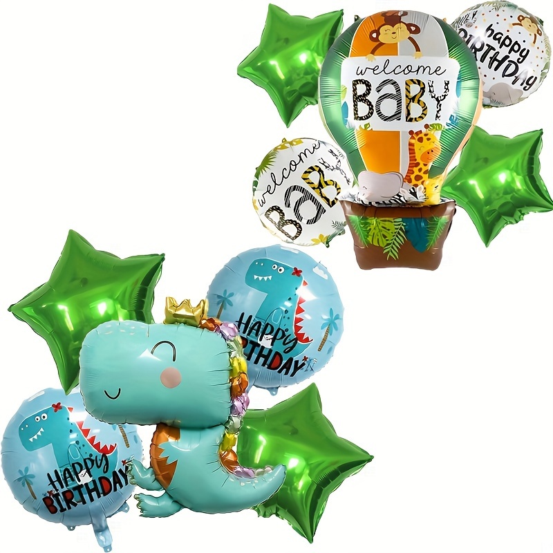 Mini Ballon Dinosaure avec Bâtons pour Garçon, Fournitures de  ixd'Anniversaire, Cadeau pour Enfant, 5 Pièces