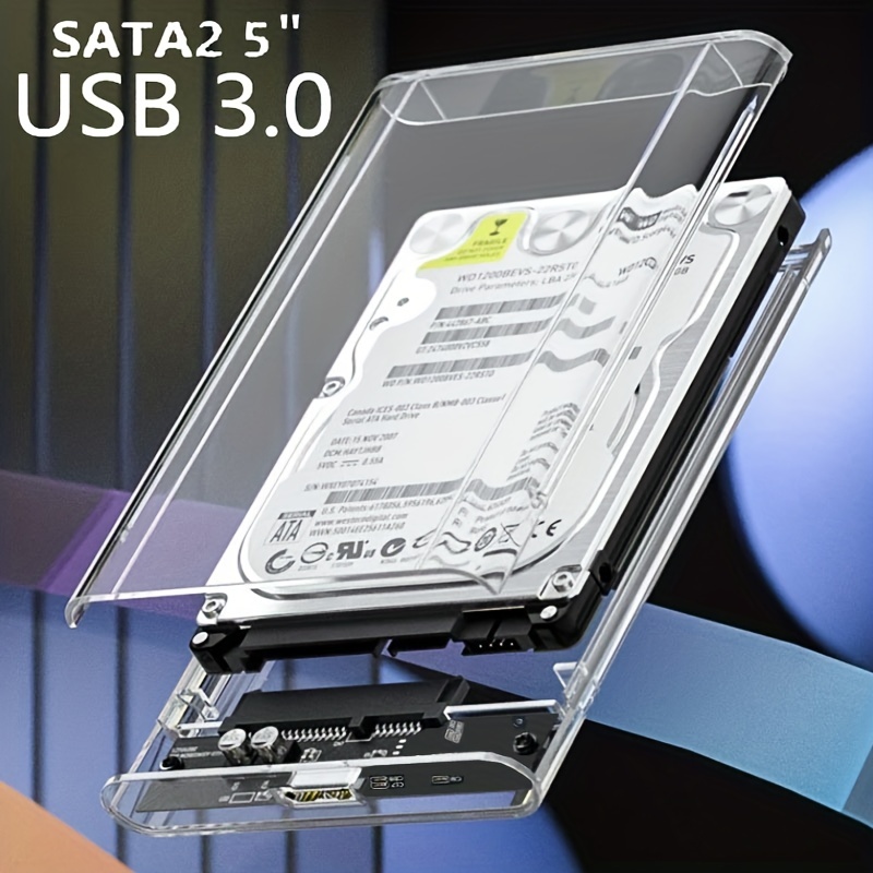 2.5''HDD EXTERNAL CASE For Mobile Hard Drive Usb3.0 External Type-C  Notebook 2.5 Inch Mechanical Solid State SSD Hard Drive Case K2502 Clear