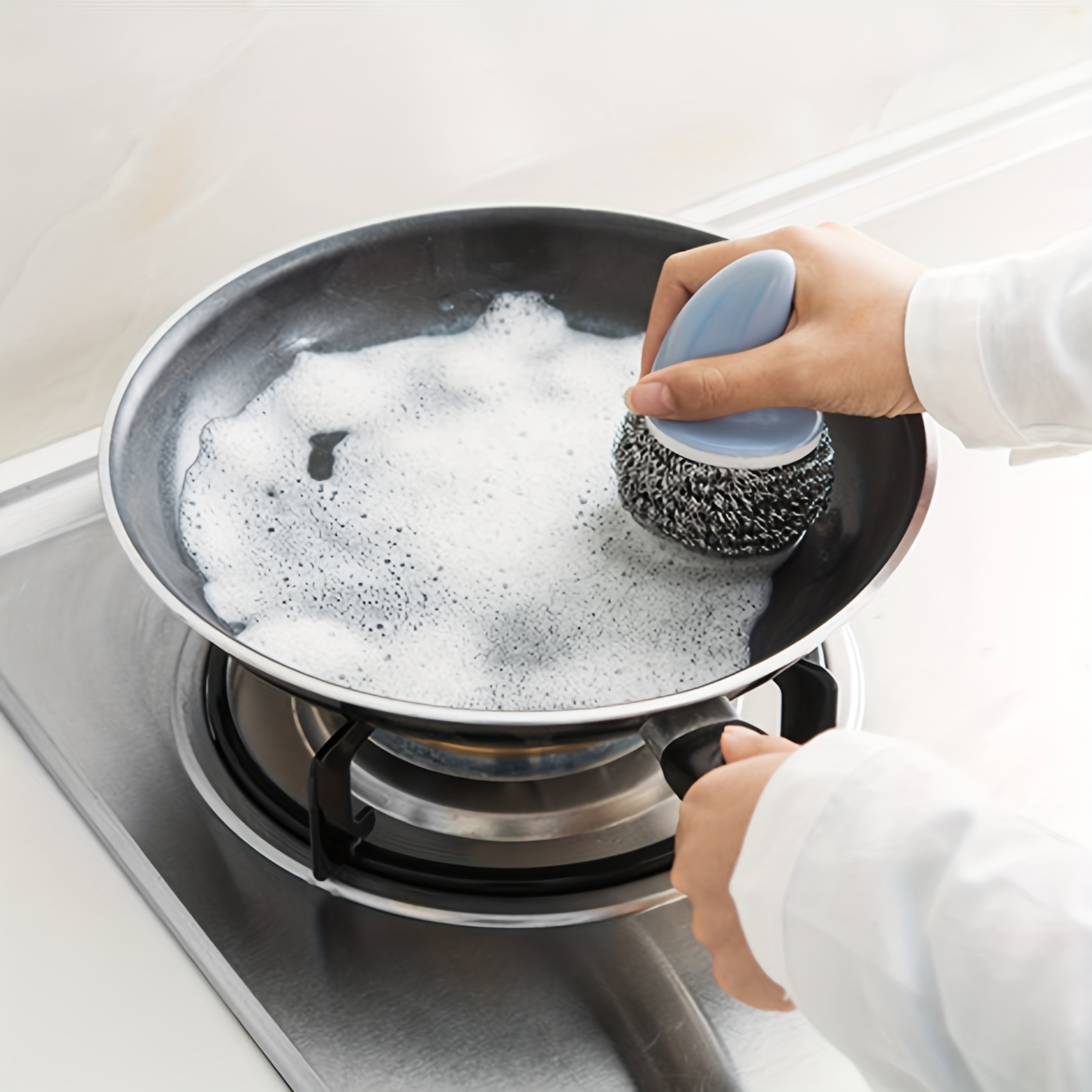 2 In 1 Cleaning Brushes Dish Brush Wool Scrubbers For Pans, Pots, Kitchen Sink  Cleaning,Kitchen