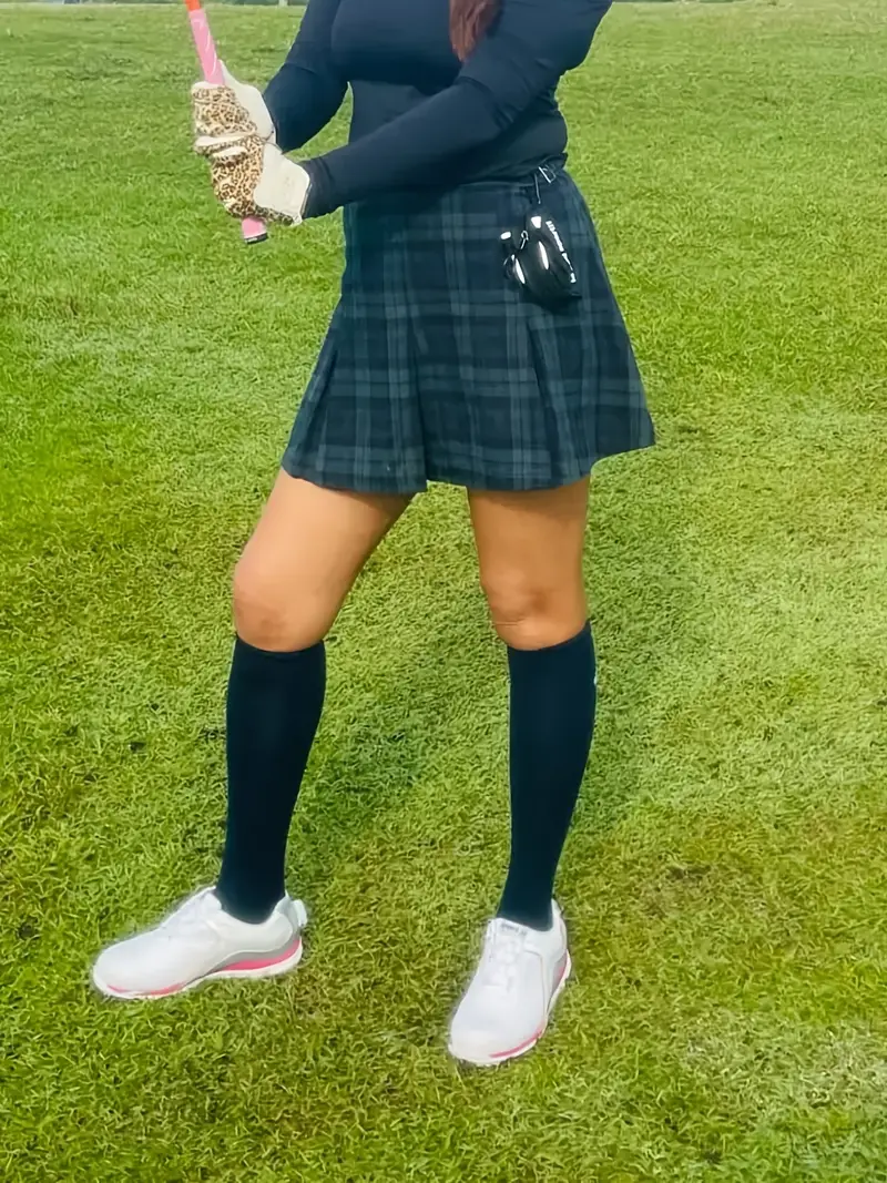 Women's Color Block Plaid Golf Tennis Skirt Stretchy High - Temu United  Arab Emirates