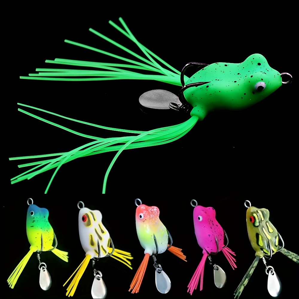 Soft Frog Bait Small Bionic Frog Fishing Bait With Double - Temu