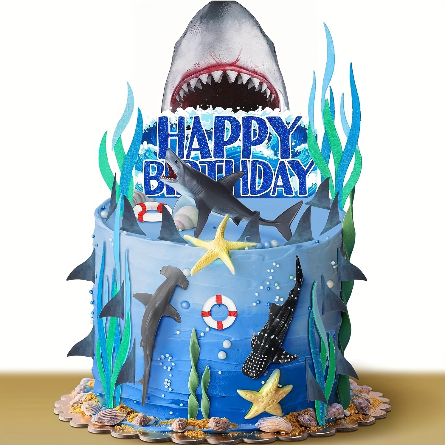 18pcs, Shark Cake Toppers For Shark Attack Sea Creatures Decor Shark  Figurines Decorations Ocean Theme Cupcake Topper For Birthday Baby Shower  Party F