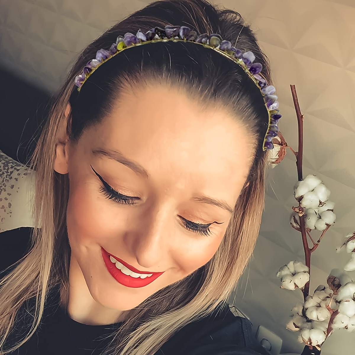 Rose Quartz Amethyst Mermaid Tiara Headband
