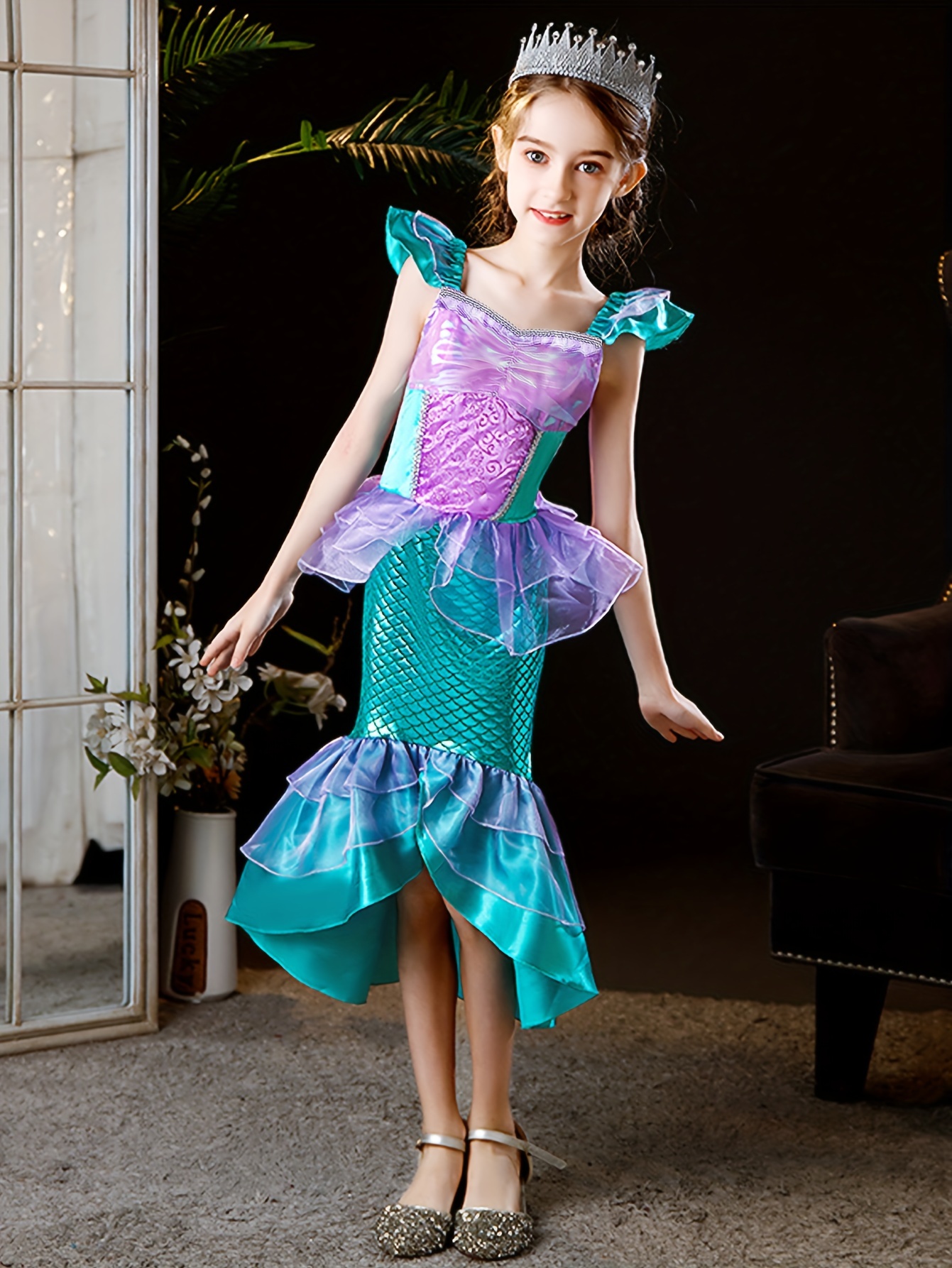 Costume Principessa Sirena Bambina Vestito Principessa Feste - Temu  Switzerland