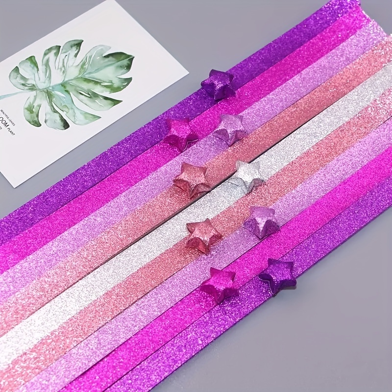 Origami Star Paper Strips Purple Gradient Colors Lucky - Temu