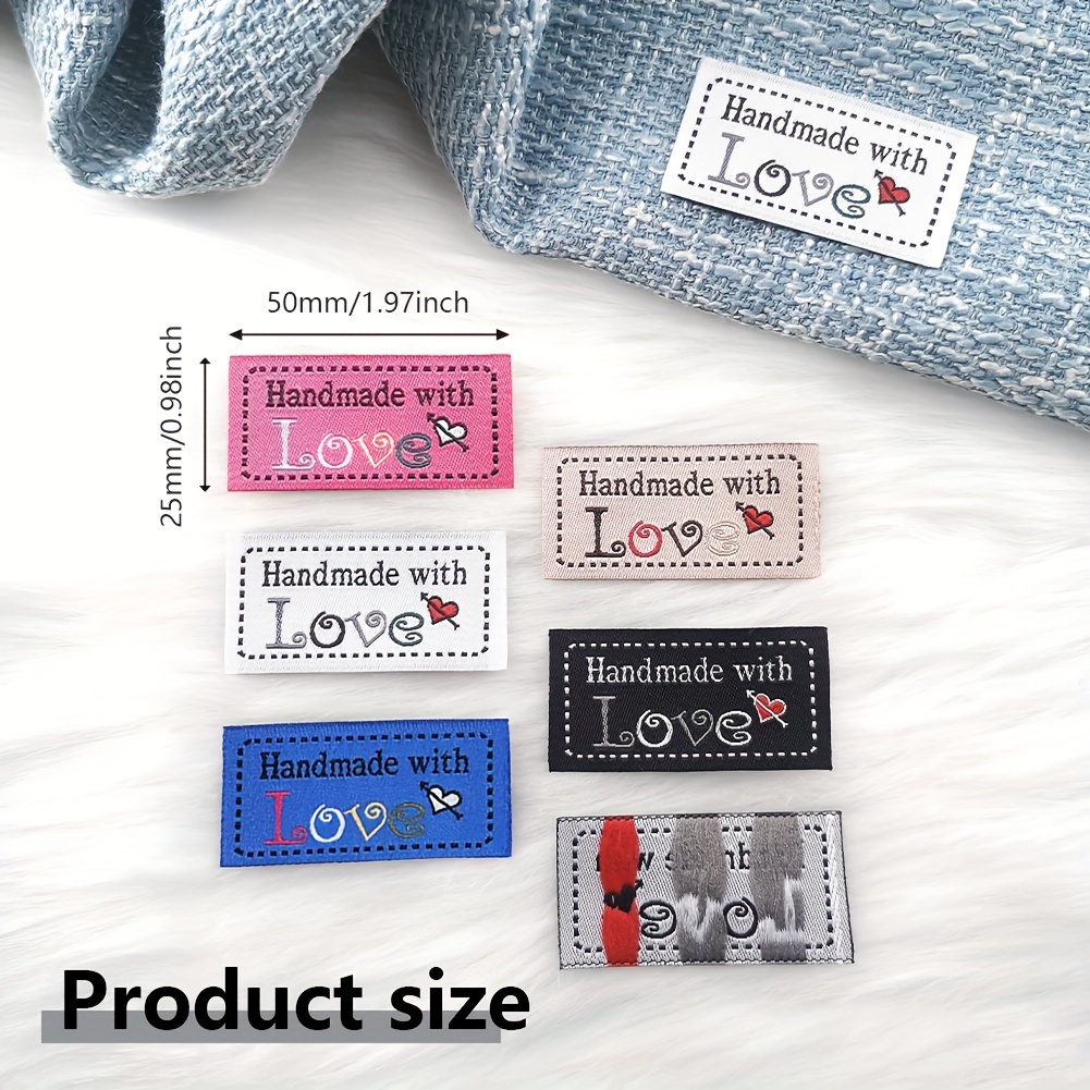 Woven Sewing Labels 5 Color Word Handmade Love Cloth - Temu