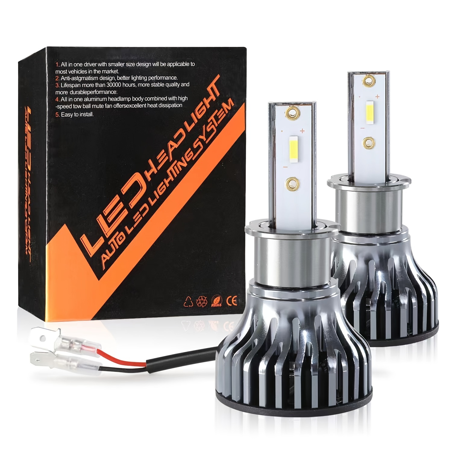 Bombillas LED H1 para faros delanteros, bombillas antiniebla LED de  repuesto halógenas, 500% más brillante, blanco frío, 6000 K, IP68  impermeable Plug