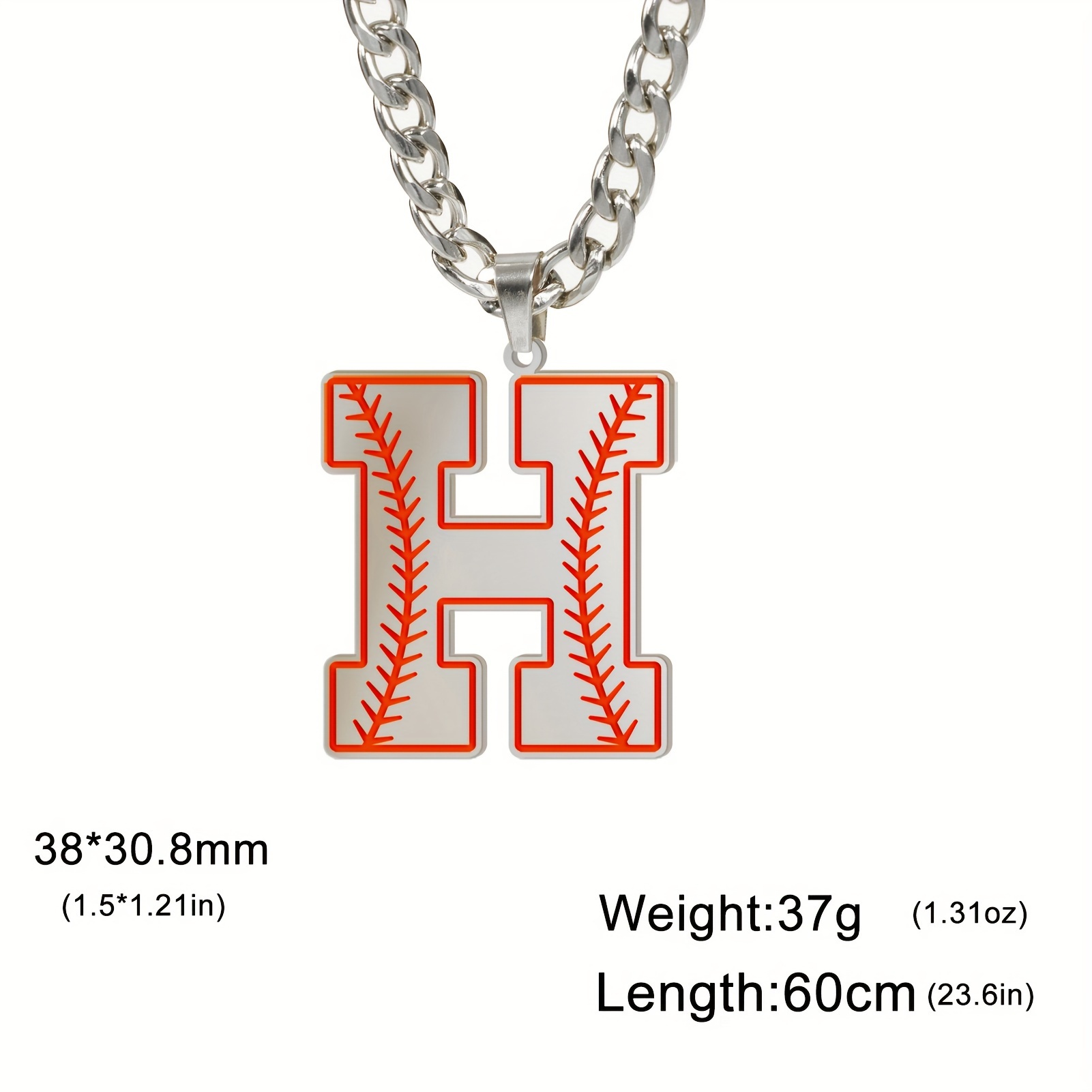 A z letter baseball pattern men s necklace sports basketball temu