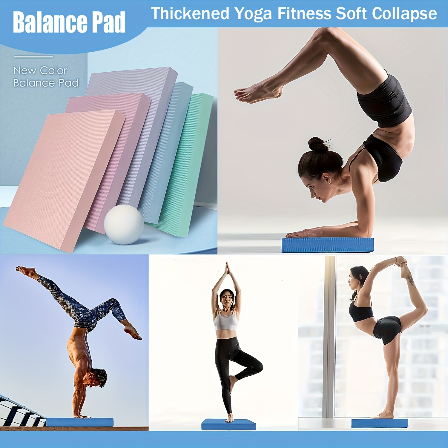 Balance Pad Board Tpe Yoga Mat Stabilité Coussin Exercice Trainer  Antidérapant Pour l'entraînement