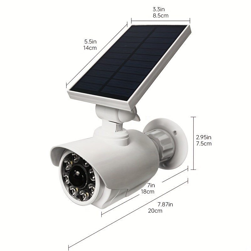 Solar Battery Powered Security Camera Dummy Cameras Led - Temu