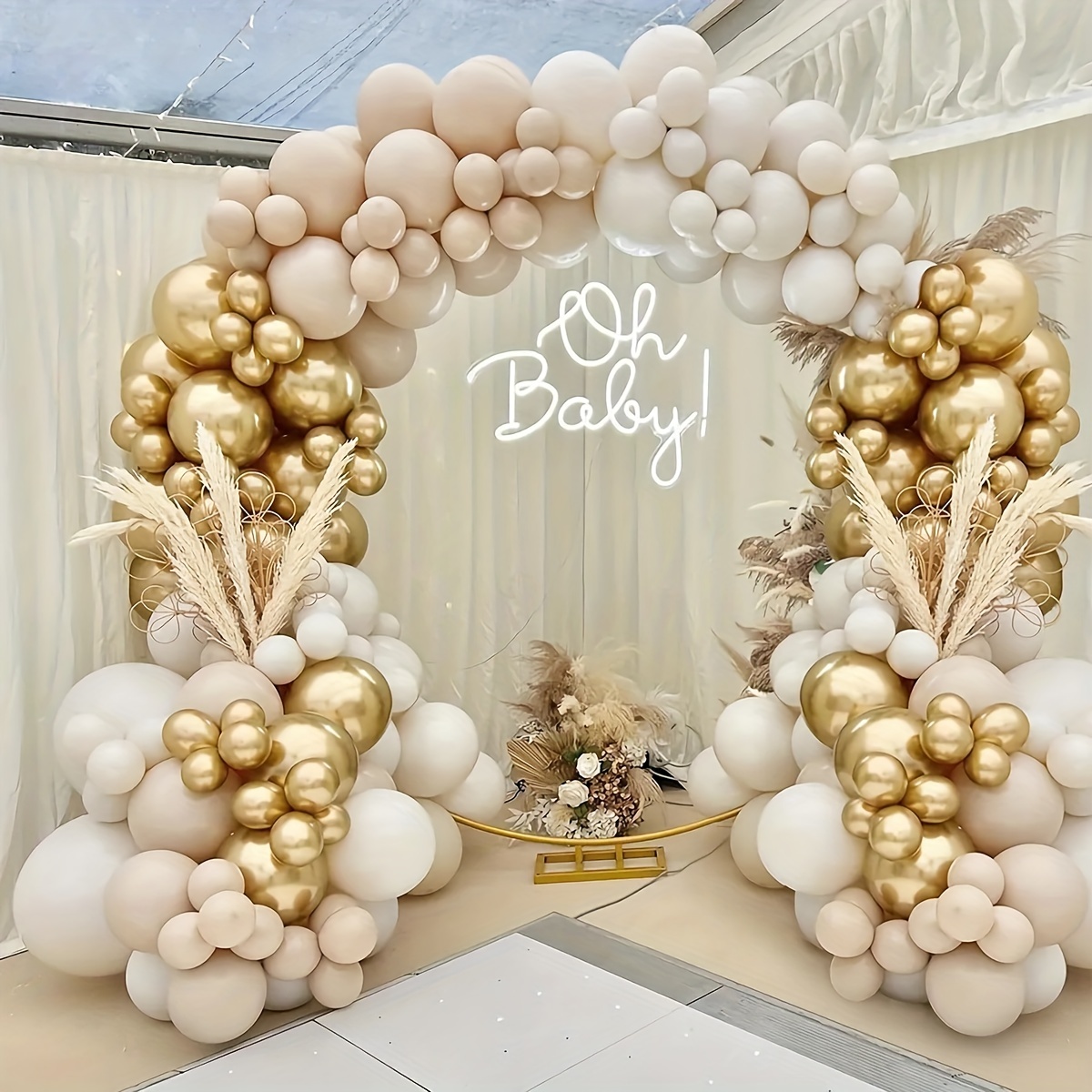 Conjunto De Decoración De Globos Blancos - Temu