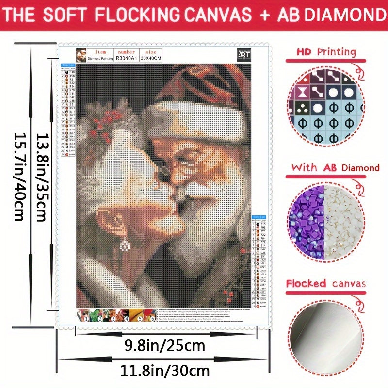 Christmas Velvet Canvas AB Diamond Painting DIY 5D Santa Claus