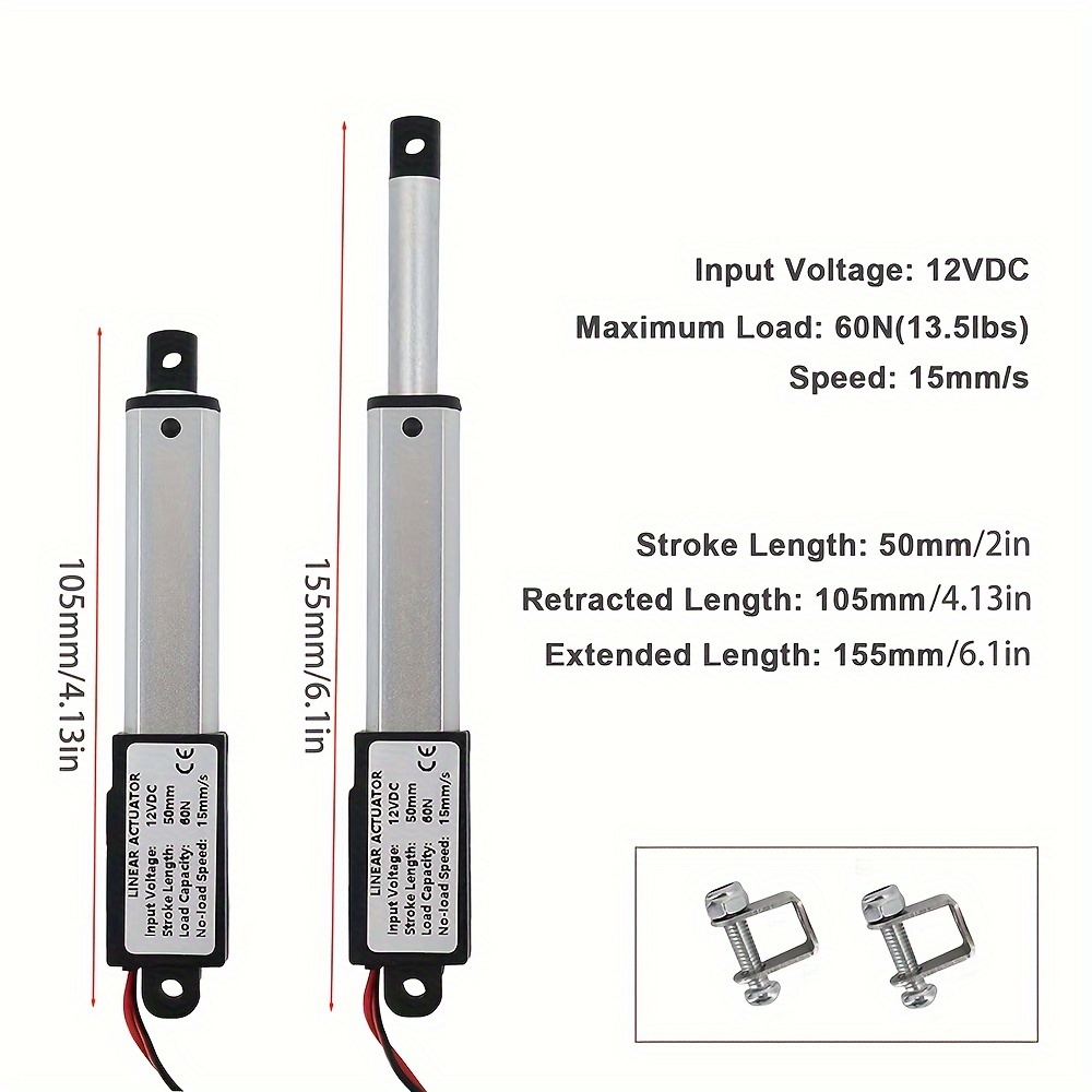 Saldi Attuatore lineare elettrico mini da 9,5-15-30 mm/s, 12 V CC, 50 mm di  corsa, attuatore lineare in lega di alluminio, motore lineare, sollevatore  a stelo telescopico - Banggood Italia Mobile-arrival notice